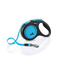 flexi New NEON Gurt-Leine S 5 m neon blau