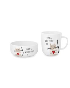 Home Cat set écuelle et mug 450 ml + 400 ml 