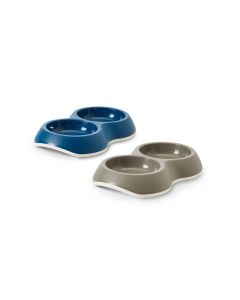 Savic Kunststoffdoppelnapf Delice 0.2 L  assortiert blau + grau                                                           