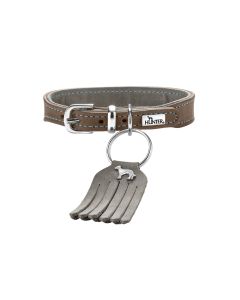 Hunter Lucca collier Petit cuir nappa noyer/gris