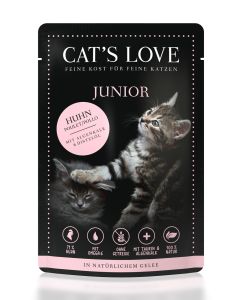 Cats Love Junior Huhn 85 g              mit Algenkalk & Distelöl                                                        
