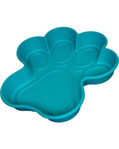 Piscine pour chien en forme de patte bleu 