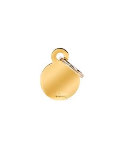 My Family Round Golden Brass