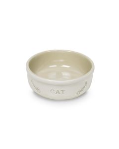 Keramiknapf CAT beige/weiss             Ø 13.5 x 5 cm                                                                   
