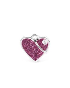 My Family Heart Glitter pink S 2.5 x 2.5 cm