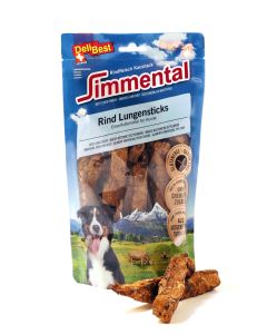 DeliBest Simmentaler Rinder Lungensticks 120g Hundesnack aus Schweizer Fleisch 