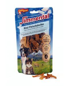 DeliBest Simmentaler Rindfleischstreifen 90g Snack für Hunde und Katzen 