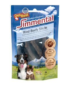 DeliBest Simmentaler Rind Beefy Sticks 90g Snack für Hunde und Katzen 